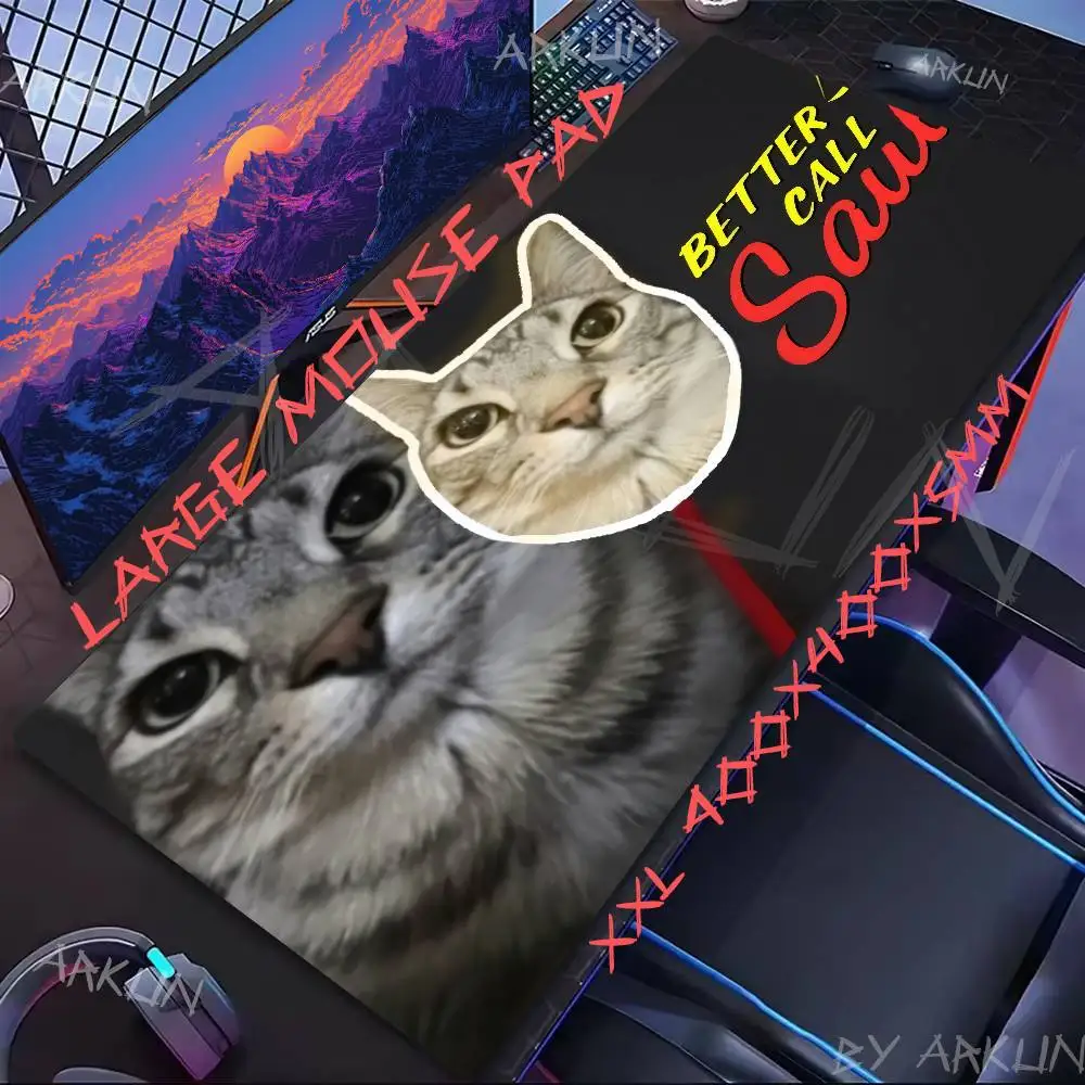 

PC Mat Fashion Funny Cat MEME Mouse Pad Computer Desk Mat Non-slip Mousepad Xxl Large Table Gamer Keyboard Gaming Cute