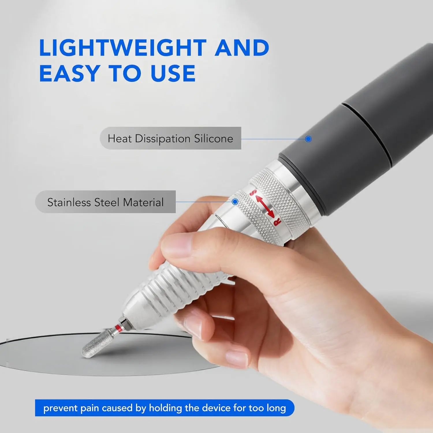 المهنية مسمار الحفر قبضة لآلة UP200 35000 دورة في الدقيقة مبرد أظافر كهربائي استبدال 3 دبابيس مانيكير أداة فنية #3