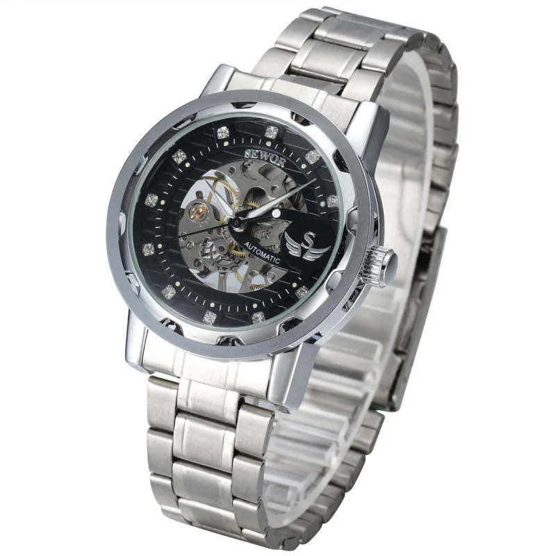 Gratis Verzending Outletsseworswatch Dames Mechanische Horloge Stalen Band Holle Glinsterende Diamanten Watch614-2