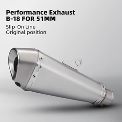혼다 스즈키 R6 gsxr150 CBR150R Z900 용 DB 킬러가있는 51mm 오토바이 배기 머플러 streetbike 스쿠터 배기 머플러 파이프