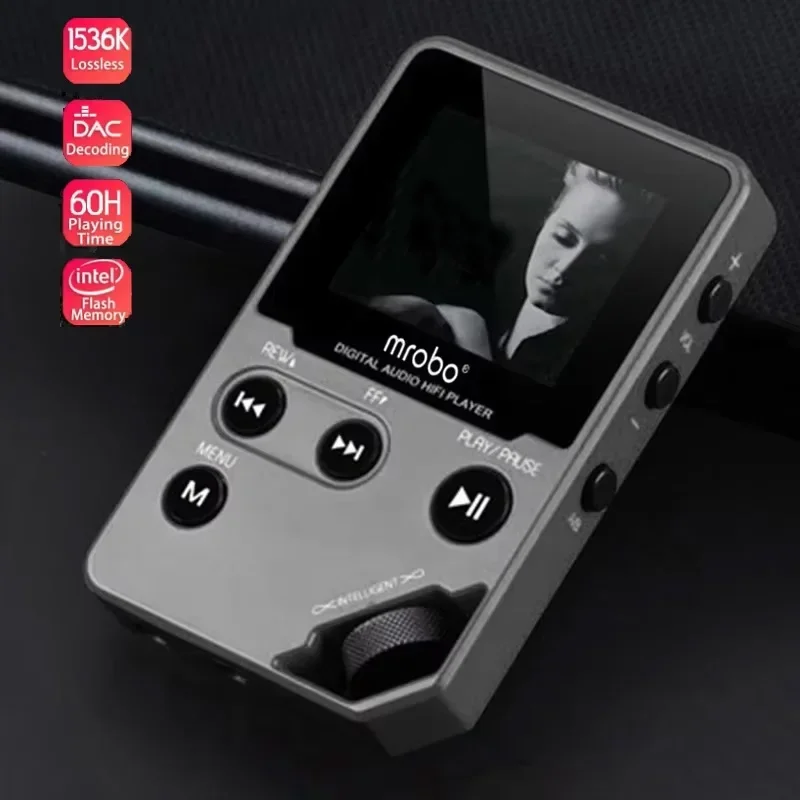 Built-in 8GB MP3 Lossless Bluetooth MP3 Music Player Zinc Alloy Body,Rotary Controls Wireless Connection FM Radio Voice Recorder