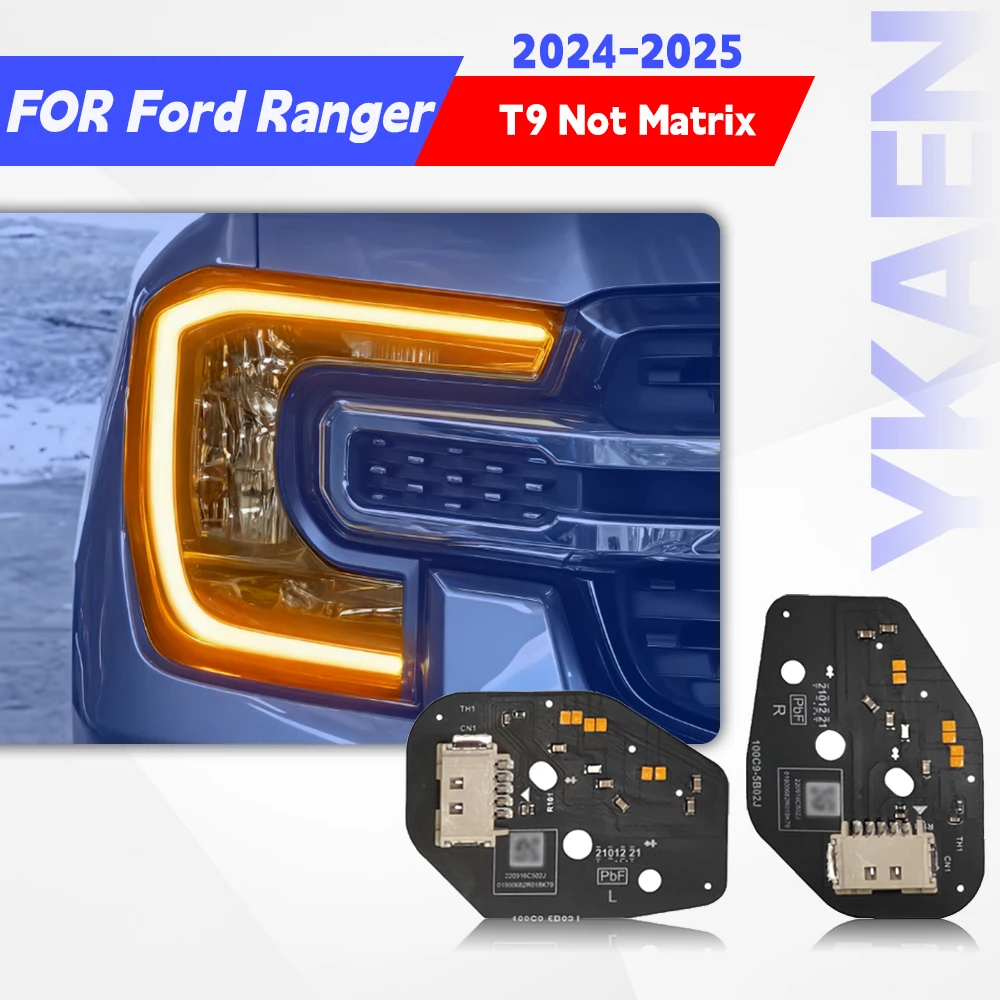 

Для Ford Ranger T9 2024 2025 без матрицы светодиодный модуль DRL желтый янтарный дневные ходовые огни чипы доски
