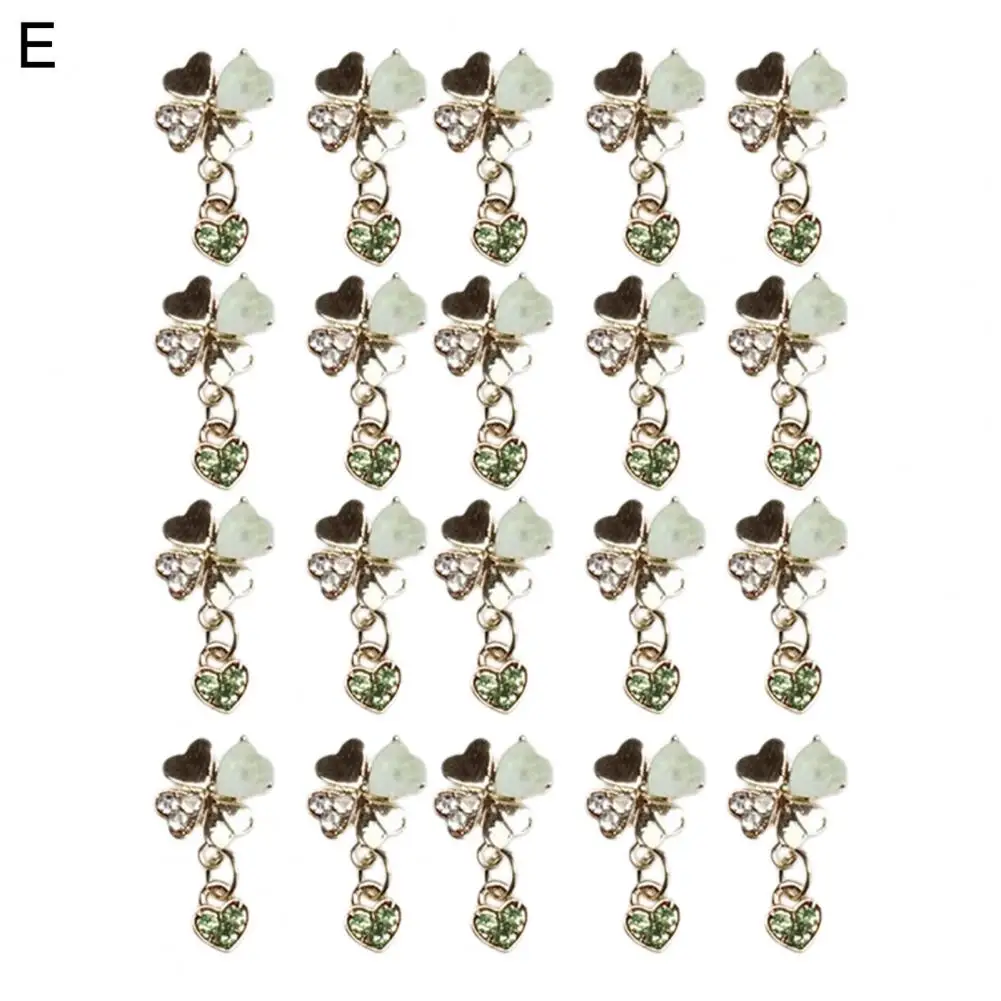 20Pcs Manicure Decorations  Rust-proof   Nail Decorations 3D Leaf Type Nail Decor Manicure Designs