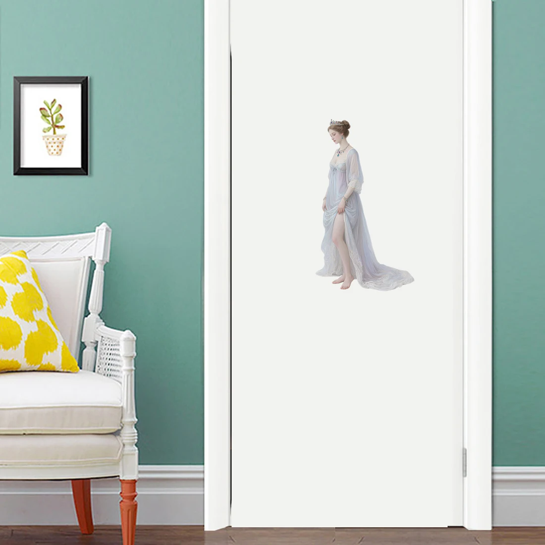Three Ratels CEE111 Elegant Pajama Princess Art Wall Stickers for Home Decoration