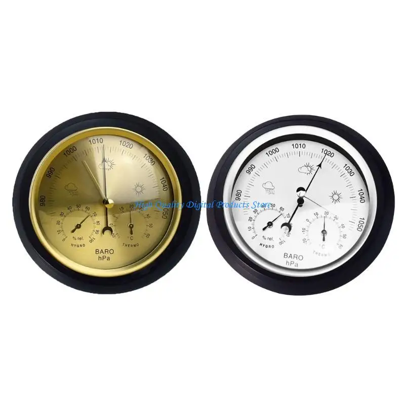 U2JE Dial-Type Barometer Thermometer Hygrometer 3-in-1 Multifunction Mechanical Barometric Pressure Weather Forecast