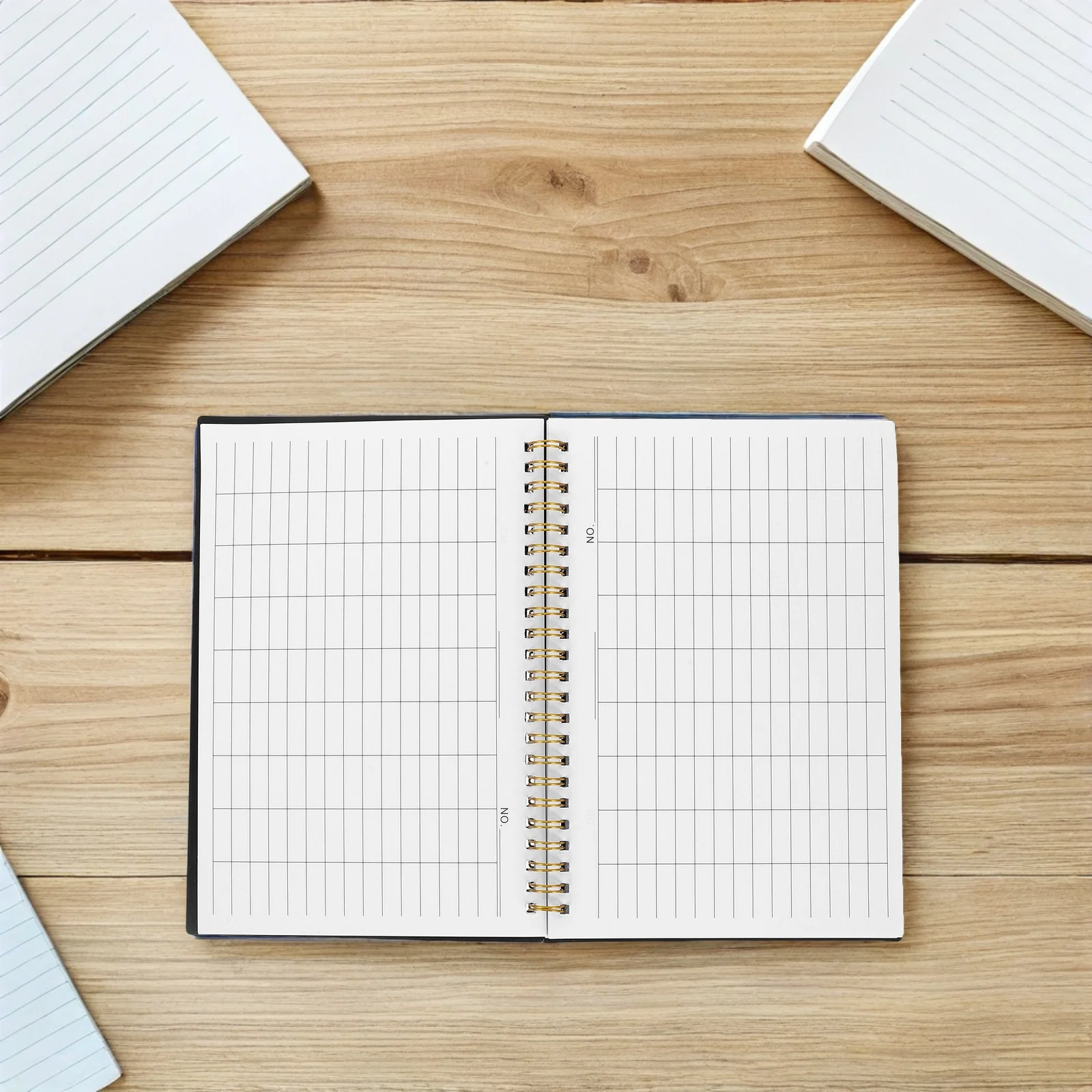 2pcs Horizontal Ruled Ledger Book Sturdy Twin-Wire Binding Budget Notebook Planner For Small Business Home Expense Tracking