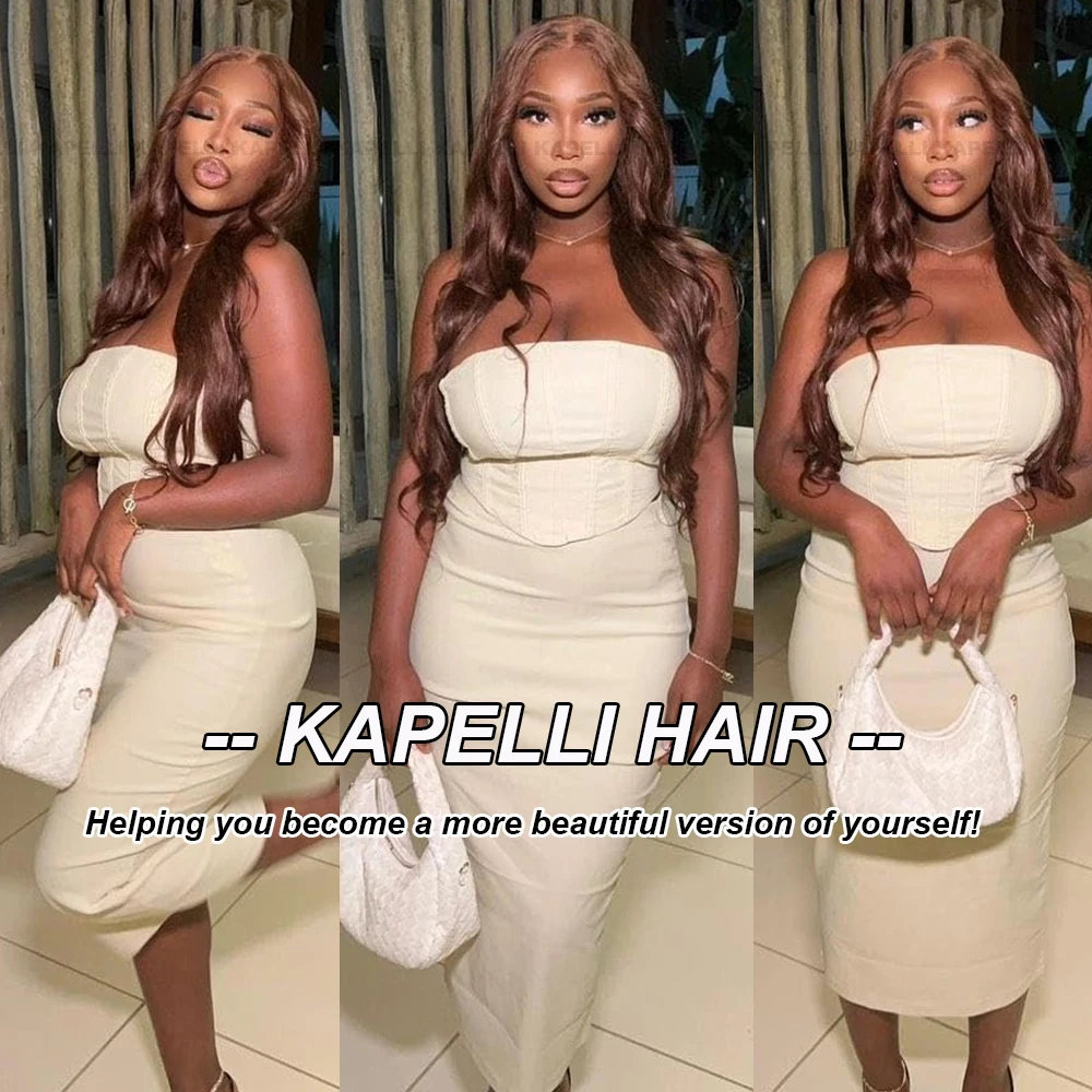 10A Brazilian Bundles with Closure Body Wave Bundles Human Hair With 4x4 Lace Closure Brown Blonde Colored 3/4 Bundles Hair Remy image 5