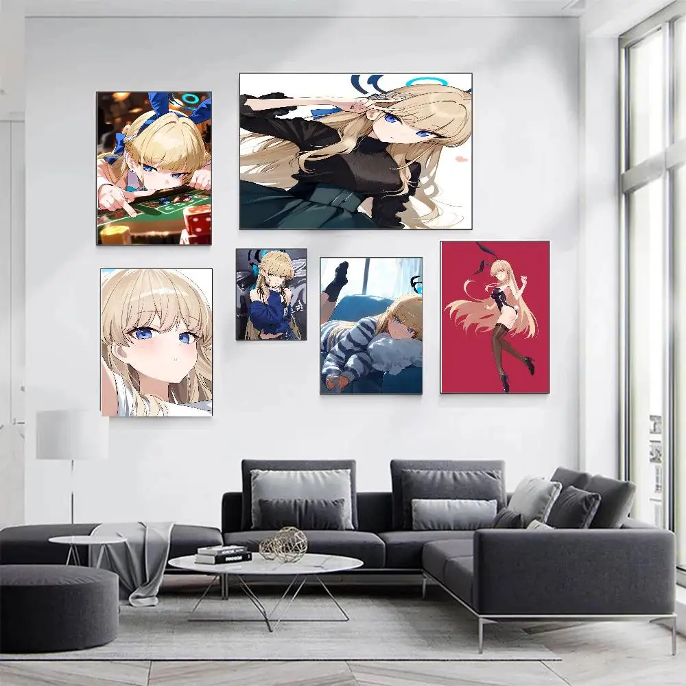Asuma Toki Game Blue Archive Art Sticky Wall Waterproof Home Living Room Bedroom Bar Aesthetic Decoration