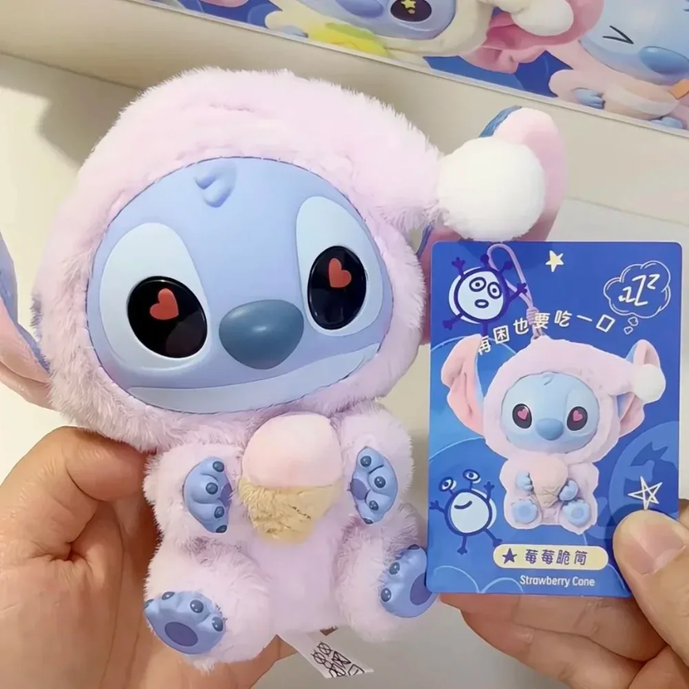 

Miniso HOT Disney toy Stitch Eat Some Thing Before Sleep Series Vinyl Blind Box Bag Pendant Cute Doll Mystery Box Toy Adult Gift