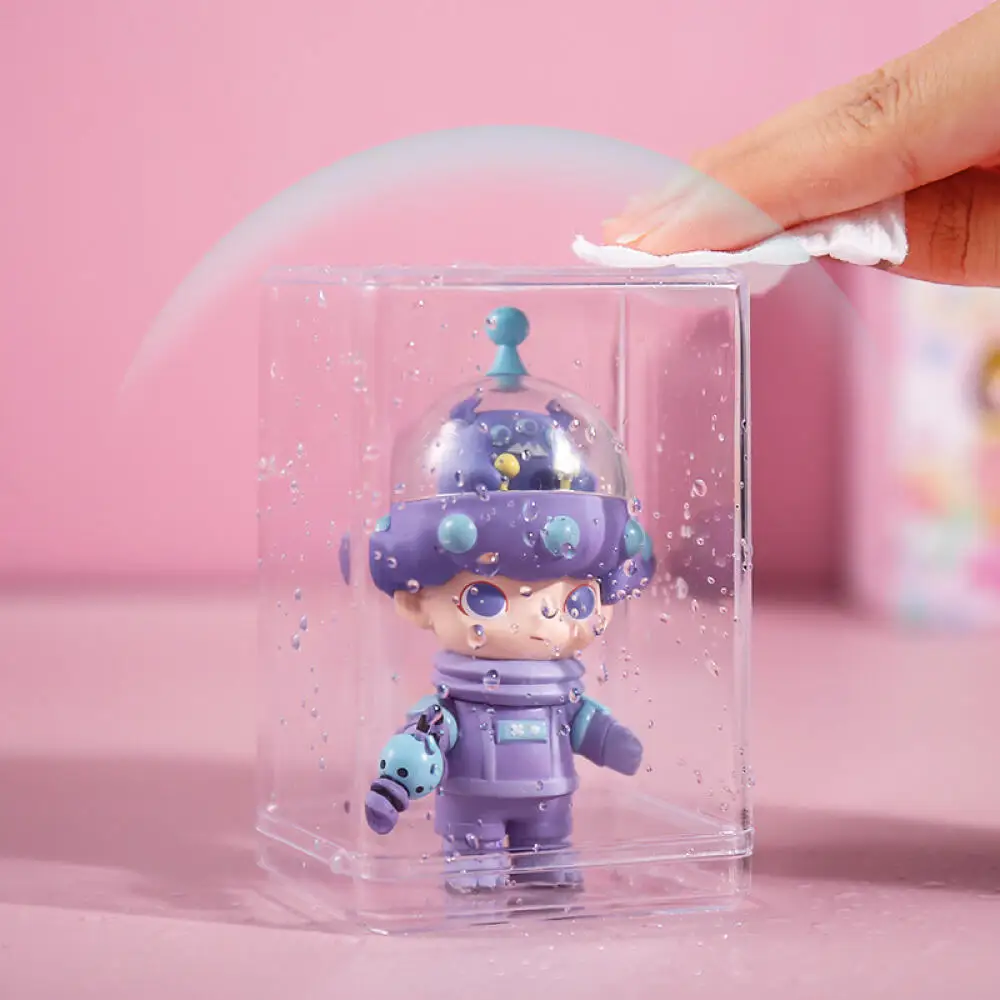 Présentoir de rangement de boîte aveugle mignonne, vitrine de poupée unique pour boîte de rangement Pop Mart, boîte d'exposition transparente anti-poussière à main