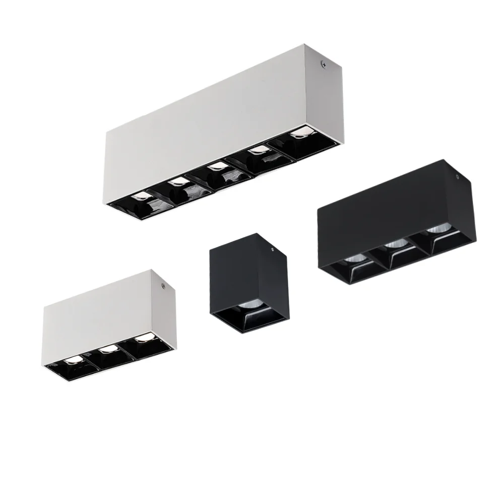 Square LED Downlights Anti-glare Ceiling light COB Spotlight 5W10W14W20W30W 1-5 head Grid line lights 85-265V Interior lighting