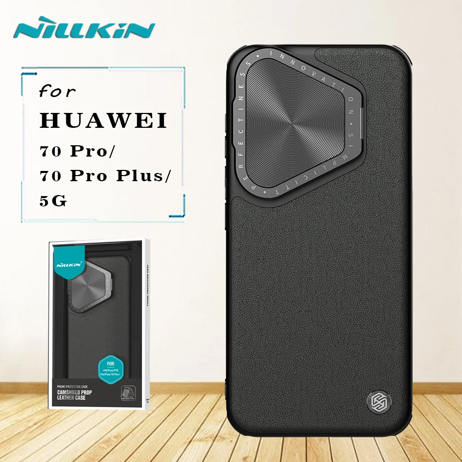 

Кожаный чехол Nillkin для Huawei Pura 70 Pro Plus, защитная задняя крышка для камеры с подставкой для Pura 70 Pro