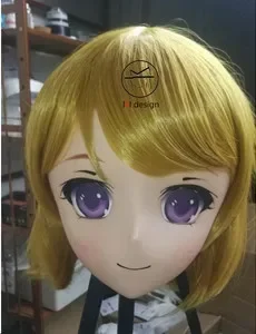 (LiLi Mask-67) Sweet Girl Resin Head Mask Kigurumi Cosplay Japanese Role Play Anime Silicone Kigurumi Mask Crossdresser Doll