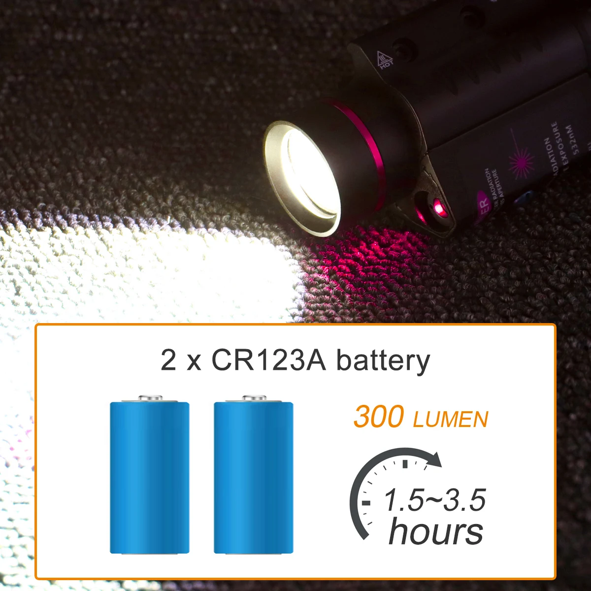 Mini torcia Laser rossa da 300 lumen con supporto su guida Picatinny da 20mm, torcia tattica da XPG-2 S4 3 con impostazione