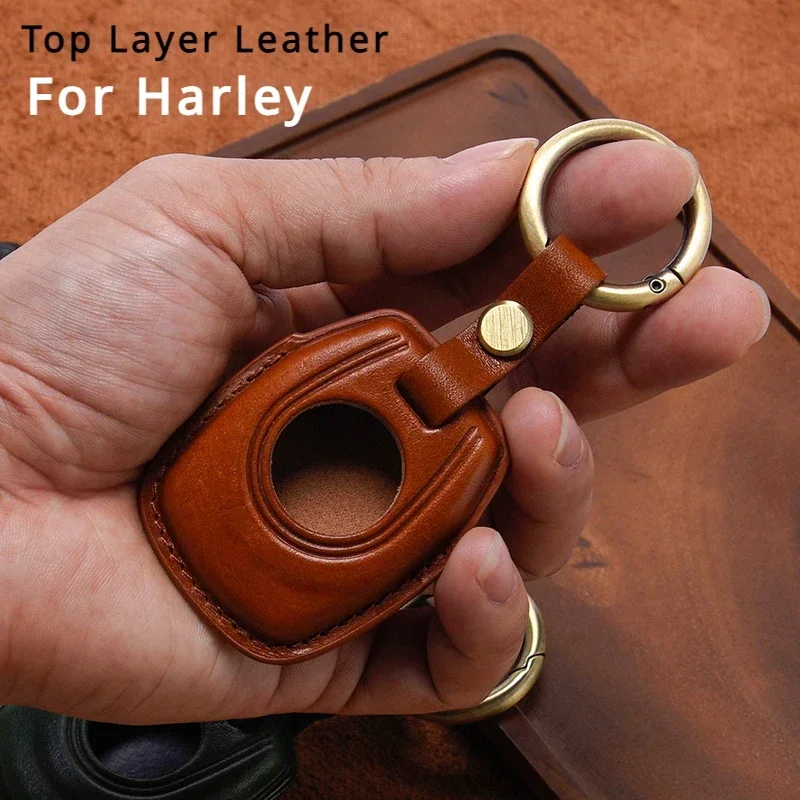 

Motorcycle Handmade Smart Key Genuine Leather Case Fob Cover Keychains for Harley Sportster S 1250 RH1250 RA1250S Accessories