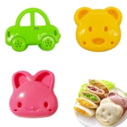 3pc Bear Sandwich Die Cutting Machine Cartoon Rabbit Car Bread Sandwich Making Machine Kids Biscuit Cutting Tool