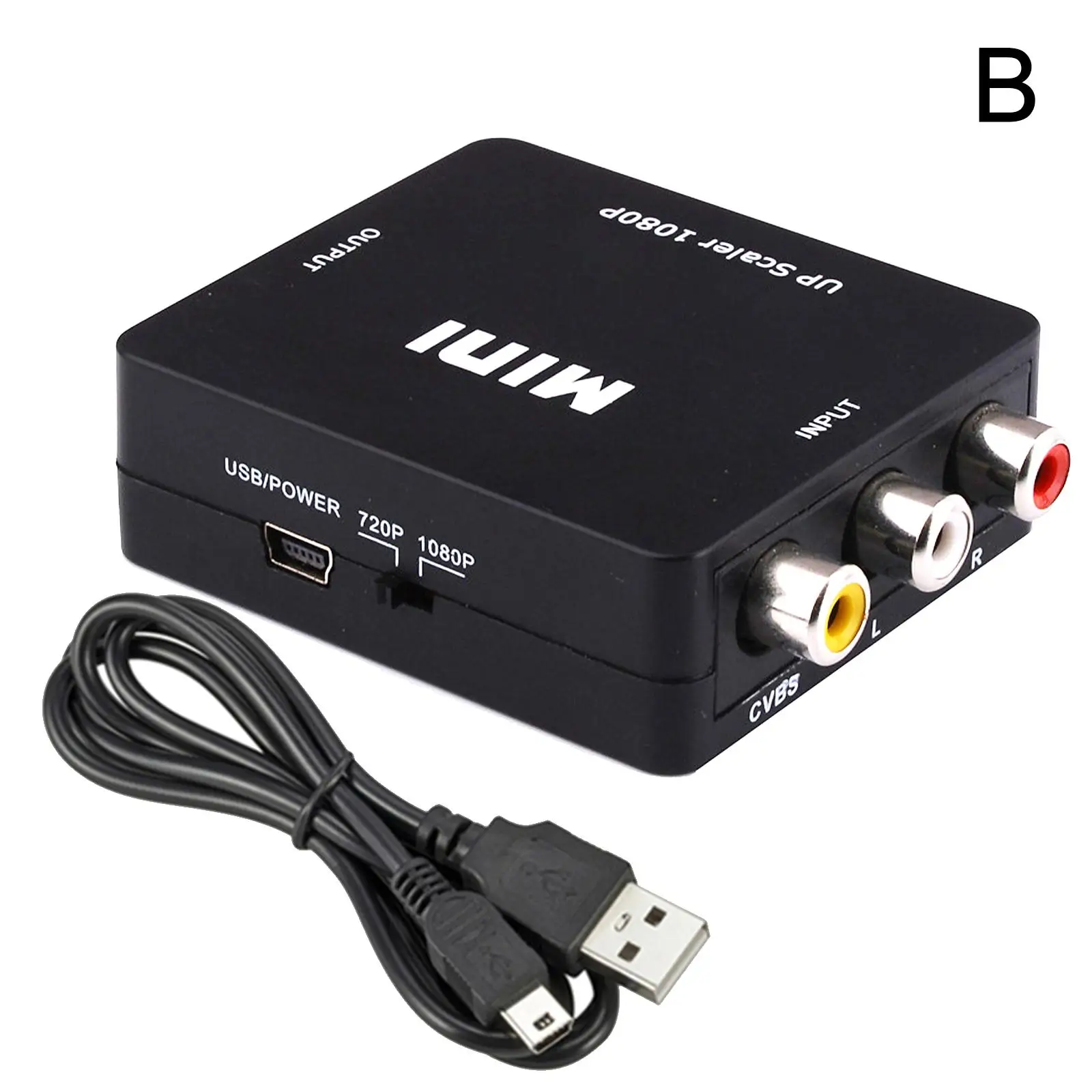 1080P RCA AV To HDMI-compatible HD to AV Composite AV with Audio Adapter CVBS Video Cable Converter AV2HD USB Cable Adapter O8L6