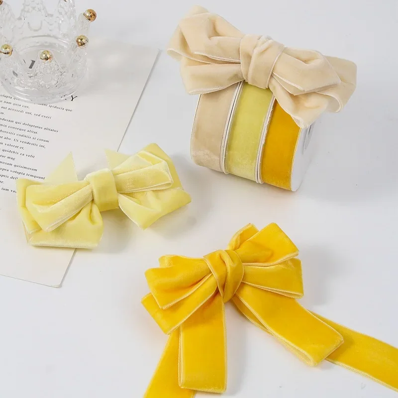 Classic 5yards 6mm-38mm Single Side Velvet Ribbon for Clothing Sewing Supplies DIY Hair Bows Hat Decor Craft Accessories