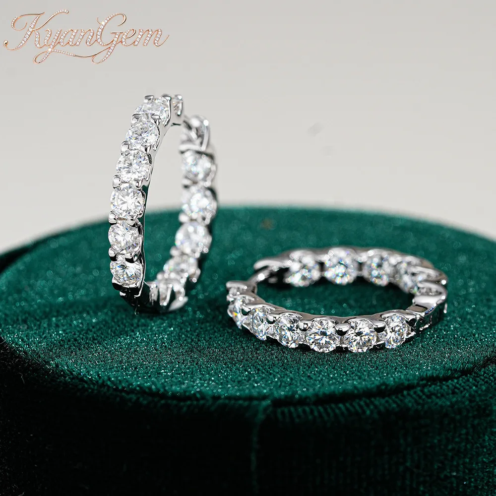 KyanGem Elegant and Distinctive Platinum PT950 Earring Accessories Fashionable Full Set Moissanite 2.6 Carat Diamond Earrings