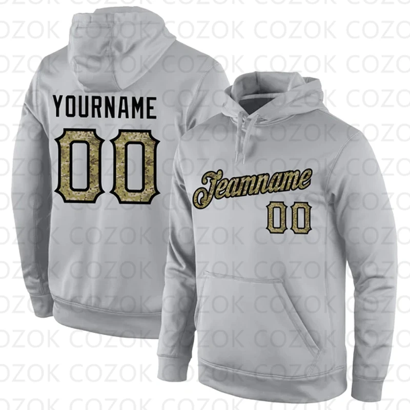 Customized Hoodie Gray Jersey 3D Printed  Unisex Pullovers Hoodie Casual Sweatshirts
