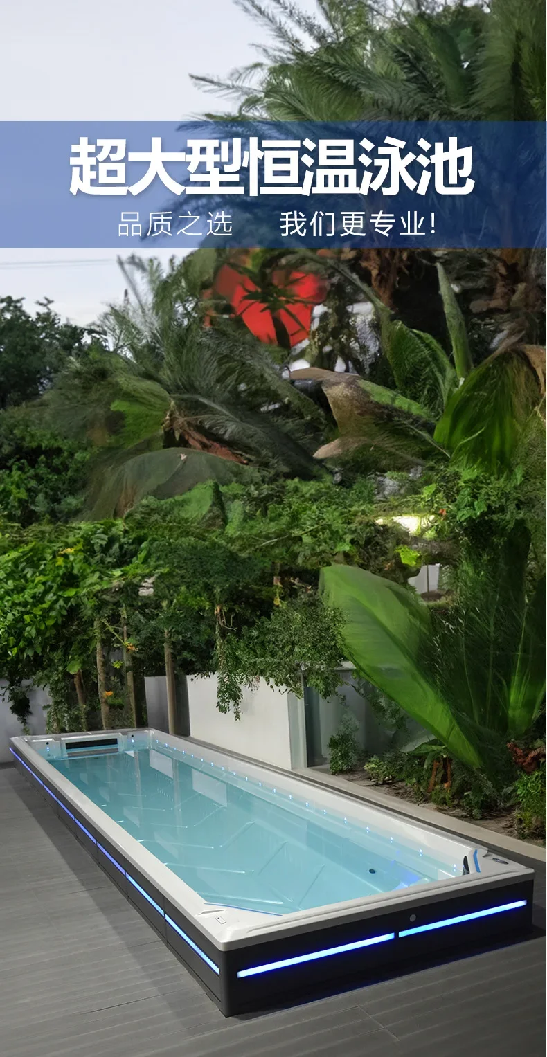Family Courtyard Countercurrent Surfing Pool Gym Household Large Heated Outdoor Infinity Acrylic Swimming Pool