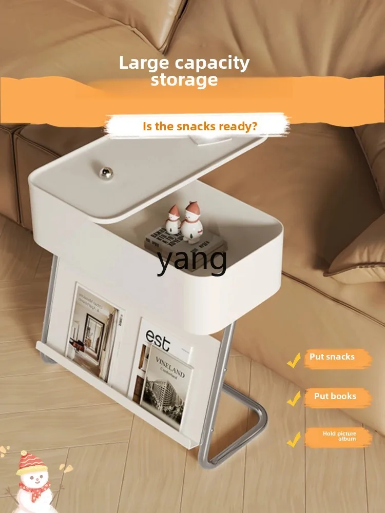 yhm living room sofa side cabinet creative black side table modern simple mobile shelf