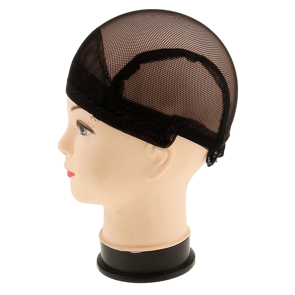 Stretchable Women Lady Hair Wig Cap Weaving Making Wigs Snood Hairnet Accessories Band Black