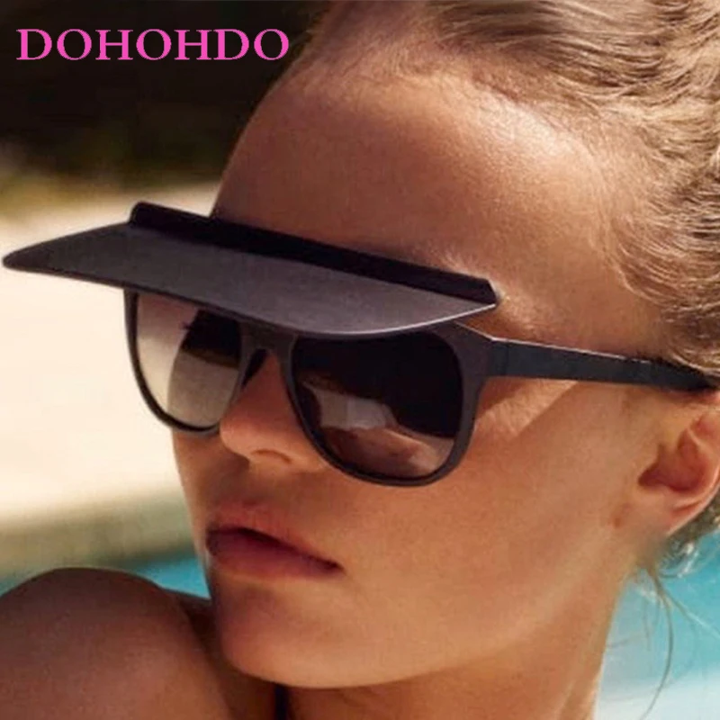 

New Fashion Square Flip Cap Women's Sunglasses Retro Big Frame Anti-glare Trend Men Sunglass Outdoor Driving Shades Unisex UV400