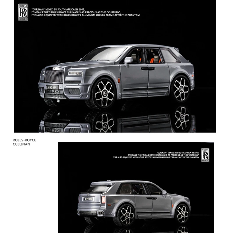 1/20 Rolls Royce SUV Cullinan aluminiowy Model samochodu odlewana zabawka pojazdów metalowy samochód kolekcja modeli dźwięk i światło prezent dla