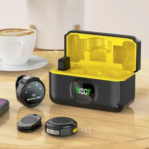 Xiaomi-Micrófono de solapa inalámbrico, dispositivo con interfaz USB-C/iOS, cancelación de ruido, rango de 164 pies, para Android/iPhone/cámara/PC/portátil