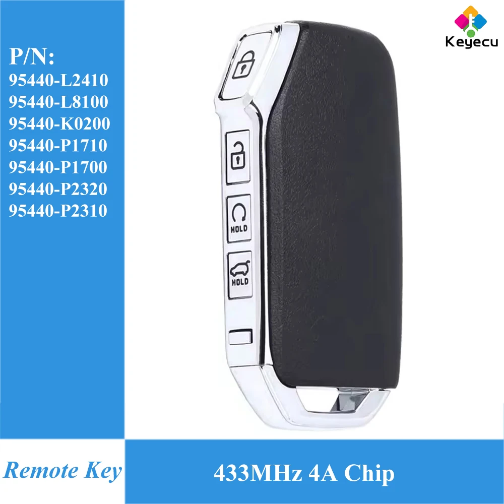 

Умный дистанционный брелок KEYECU с 4 кнопками, 433 МГц, чип 4A для KIA K5 2021 K8 2022 Soul 2019 Sorento 2021 2022 2023 Sportage 2023 2024