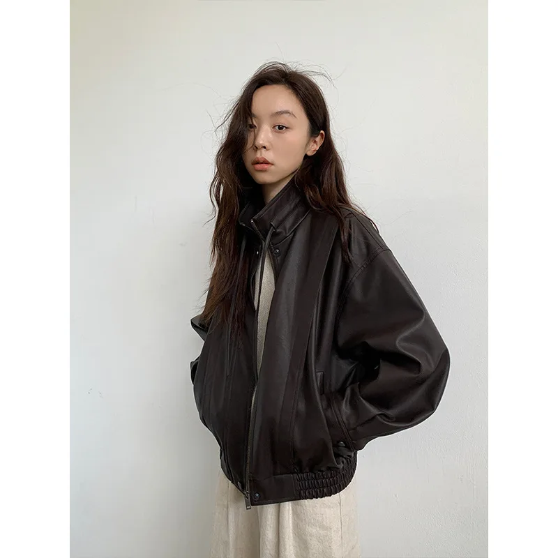 

Locomotive Retro Leather Jacket Women's 2025 Autumn and Winter New Short Leather Jacket