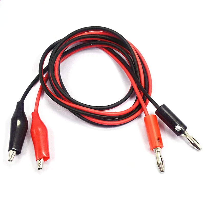 1M Alligator Cilp to Banana Plug Test Cable Lead Connector Dual Tester Probe 35mm Crocodile Clip for Multimeter Measure Tool