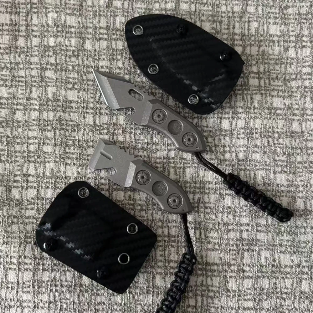 Titanium Alloy DC53 Crowbar with Carbon Fiber Sheath Bottle Opener Outdoor Multifunction EDC Tools