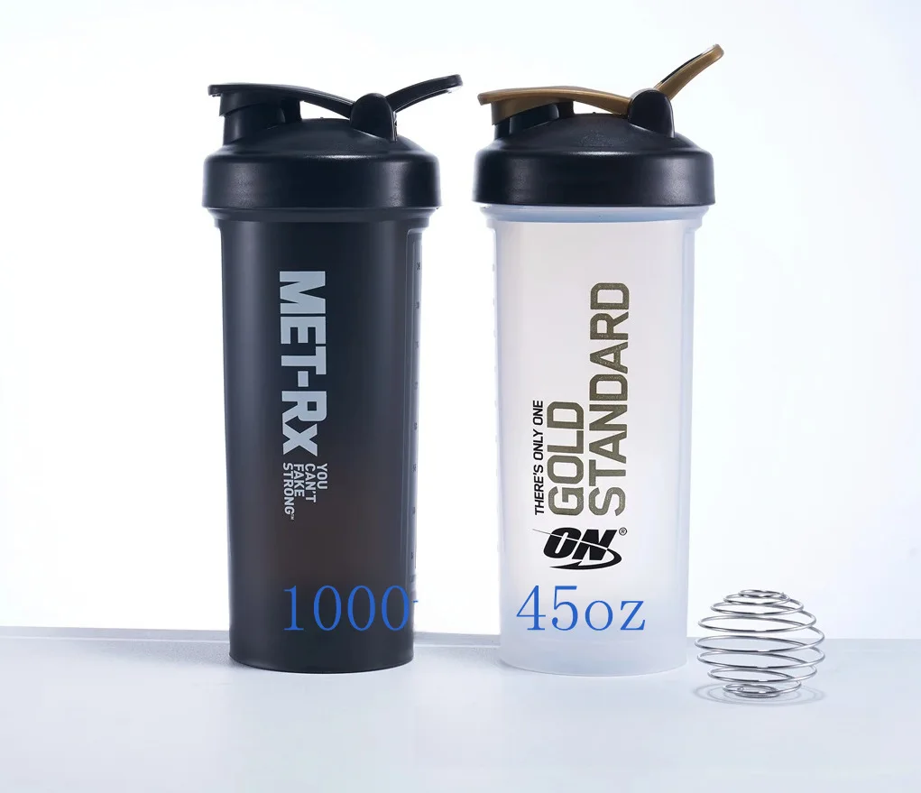 Factory wholesale 1000ml plastic water Cup outdoor sports fitness protein powder shake Cup logo large capacity Insulated tumbler