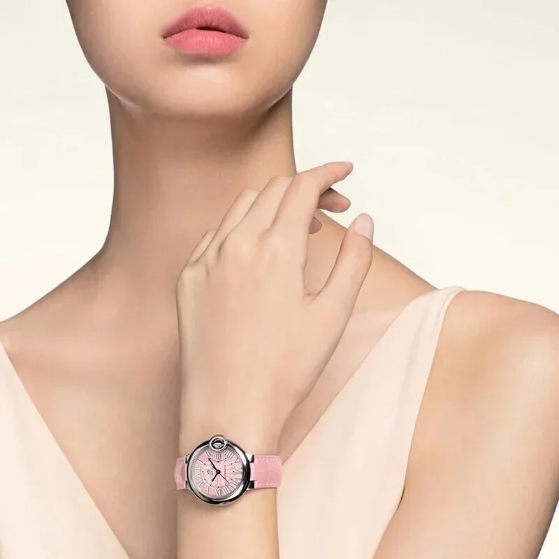 Reloj Mecánico Ballon Bleu para mujer, Delicado y elegante, a la moda, todo en uno, con espejo de zafiro, resistente al agua, de alta calidad, 2024