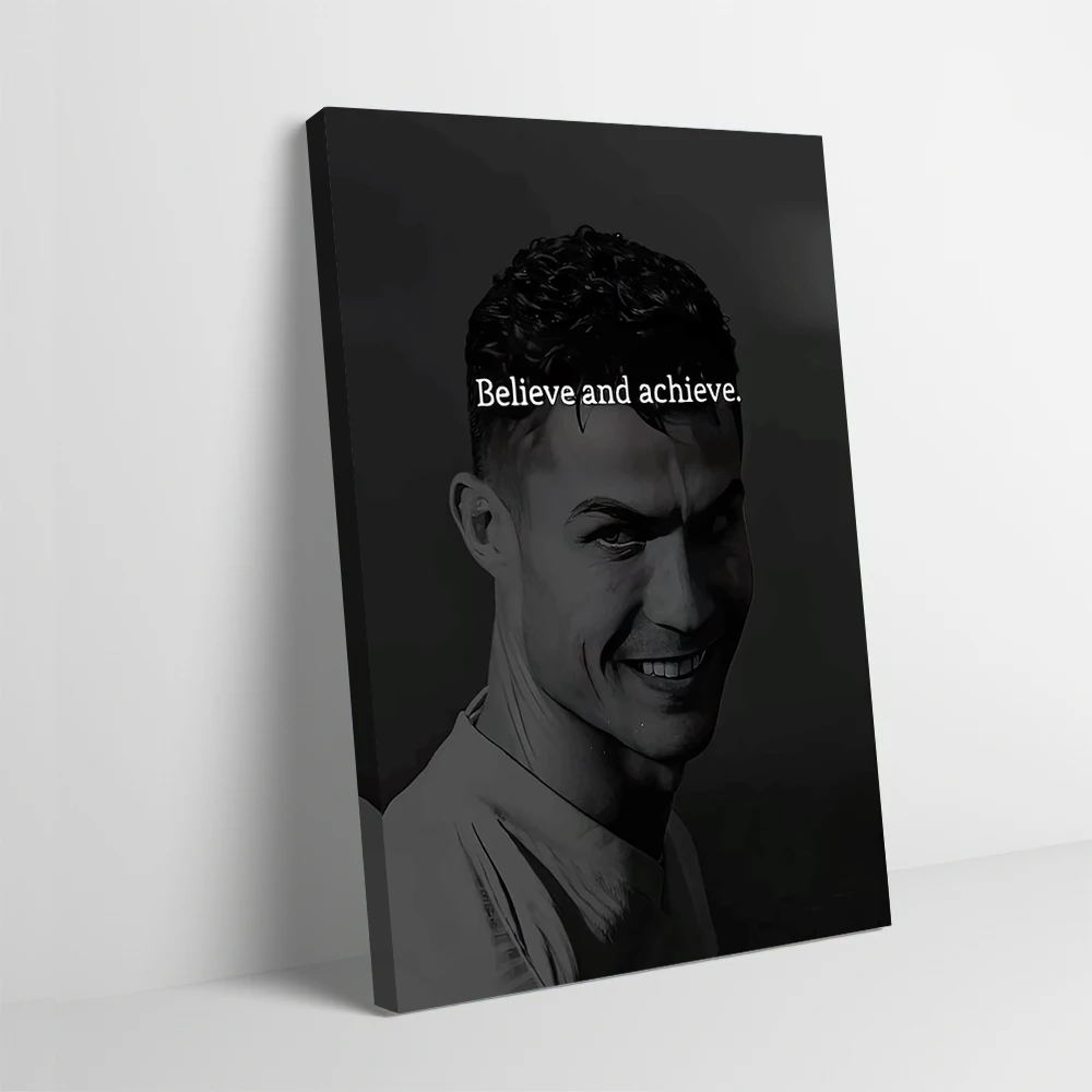 Cristiano Ronaldo Portrait Poster Customizable Printed Canvas Painting Wall Art Gift for Living Room Decorations Bathroom Decor