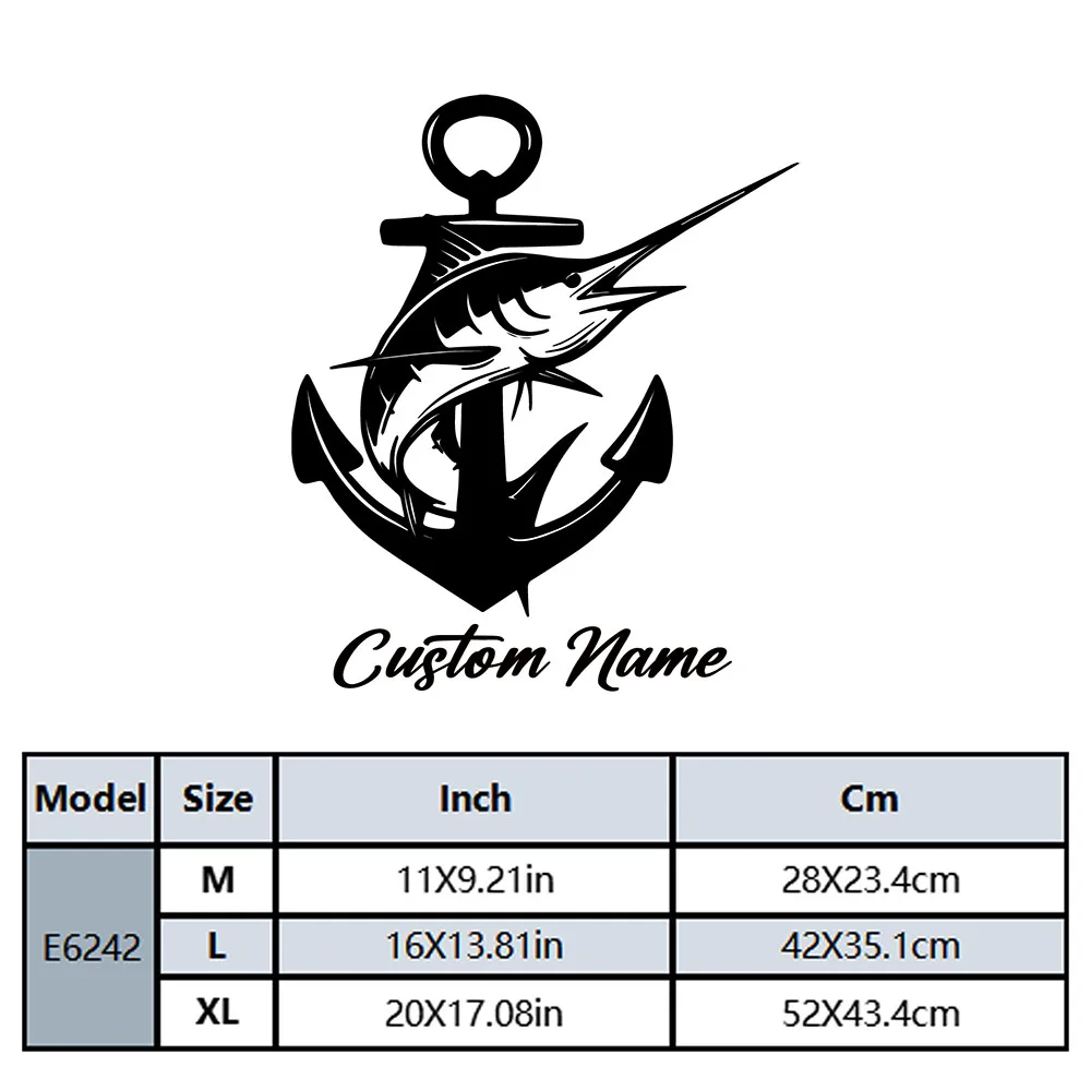 1PC Diy Swordfish Customized Name Decal Removable Vinyl Mural Poster Bedroom Decor Decal Creative Stickers
