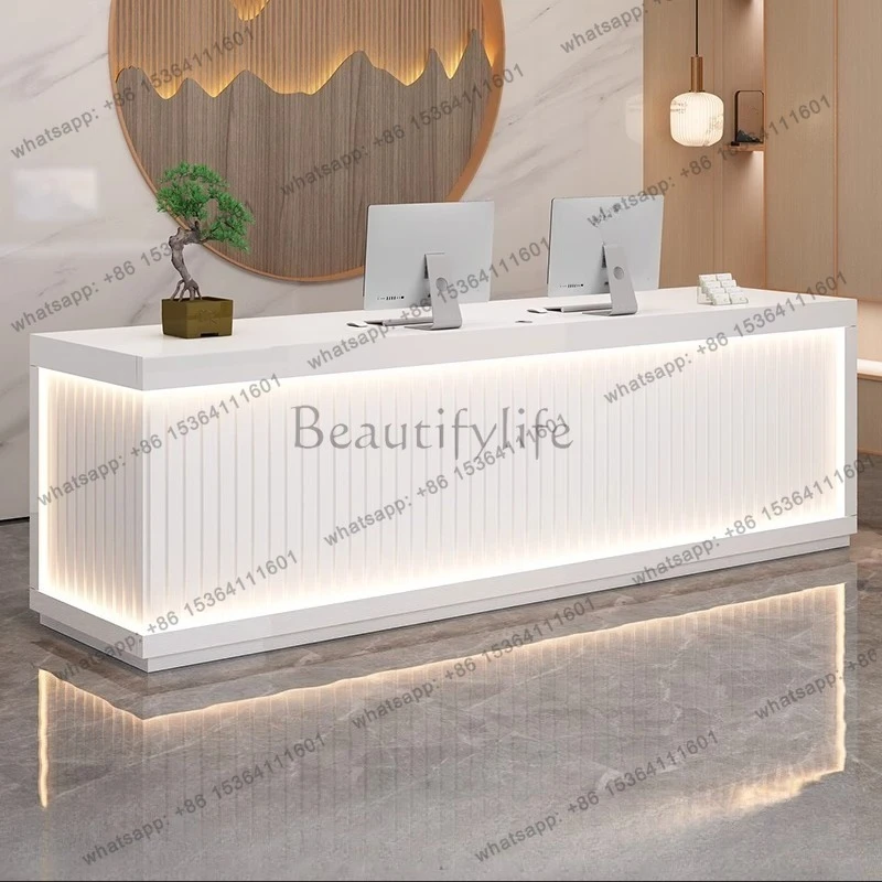 Office Hair Salon Reception Desks Beauty Salon Simple Modern Luxury Decorations Recepcion Desk Commercial Furniture