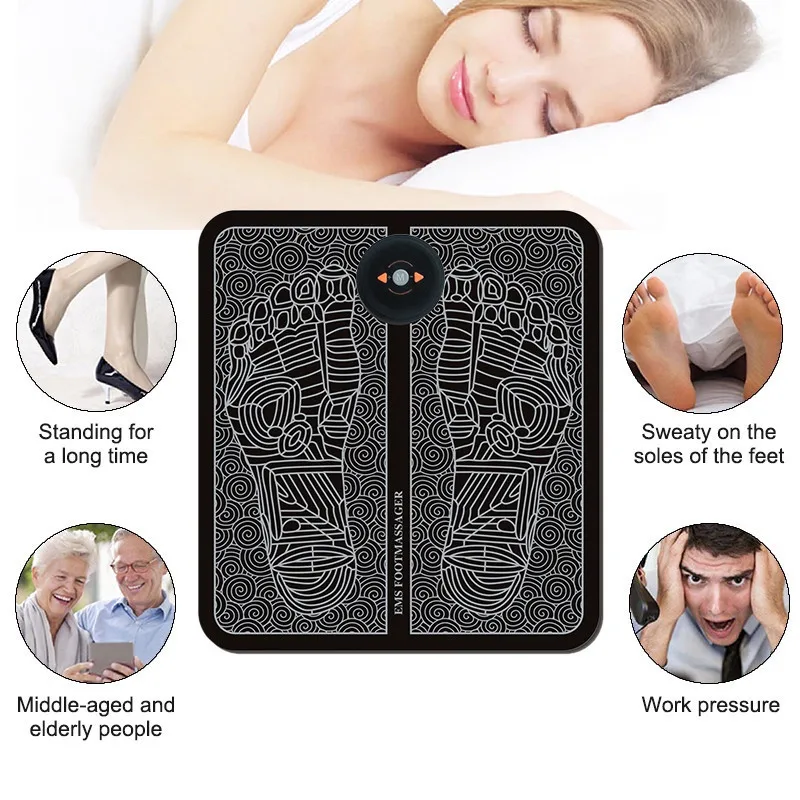 Esteira Massageadora de Pés com Tecnologia EMS Elétrica para Alívio Muscular Relaxamento das Pernas e Melhora da Circulação