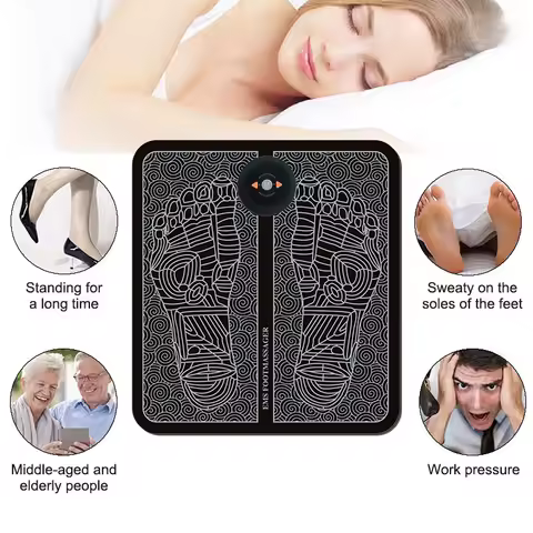 Esteira Massageadora de Pés com Tecnologia EMS Elétrica para Alívio Muscular, Relaxamento das Pernas e Melhoria da Circulação