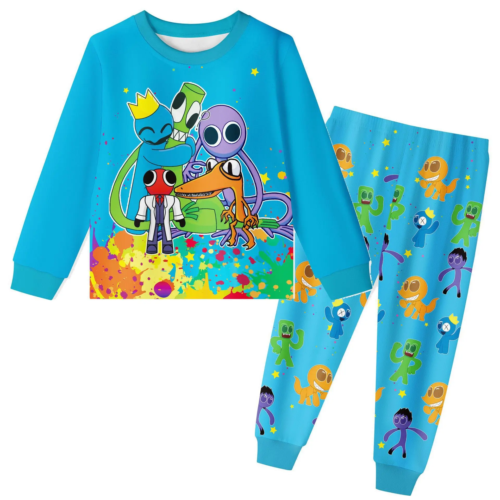 2pcs New ROBLOX Rainbow Friends Men's Baby Autumn/Winter Long Sleeve Set