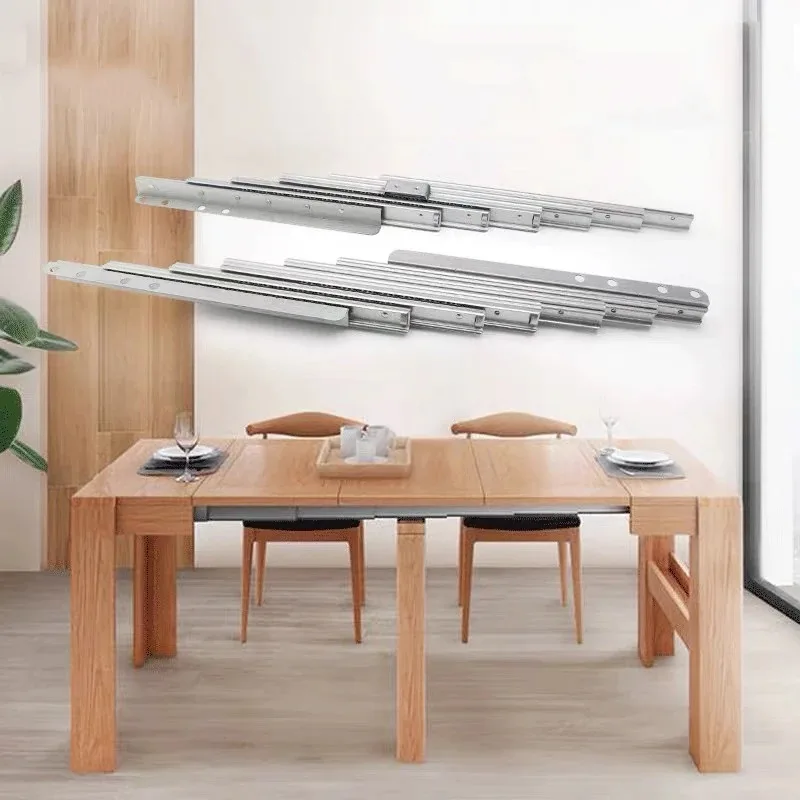 

Невидимая телескопическая направляющая для обеденного стола, многофункциональная складная направляющая-слайдер из алюминиевого сплава для барной стойки