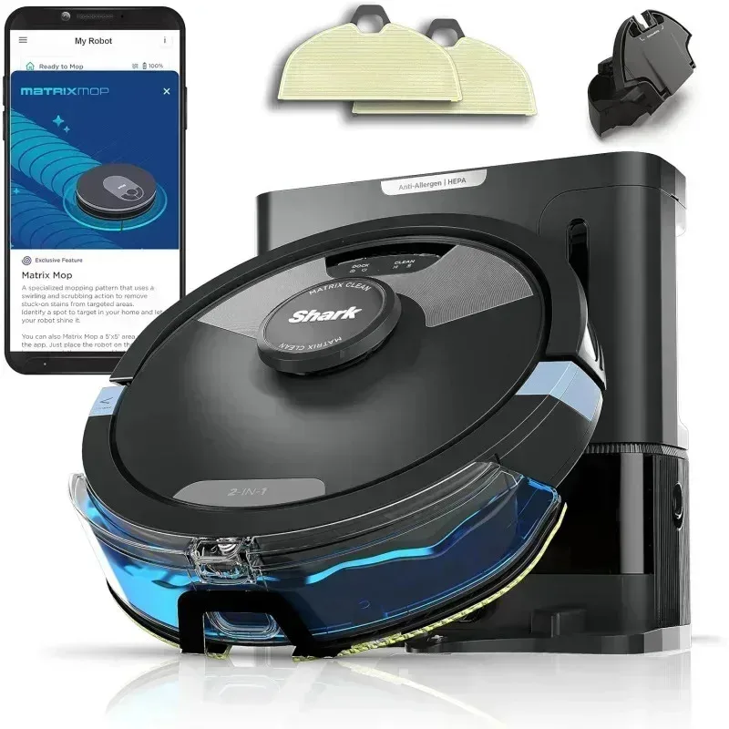 QZA4-shark matrix plus 2in1 robot vacuum&mop Sonic mopping, matrix clean, home mapping, HEPA bagless self empty base, Clea,