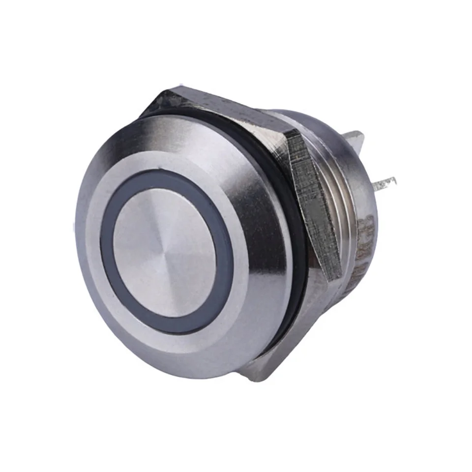 22/25/30MM Waterproof 3V/5V/12V/24V/220V Metal Black Momentary  Self-Locking Push Button Switch LED RB/RG/ RGB