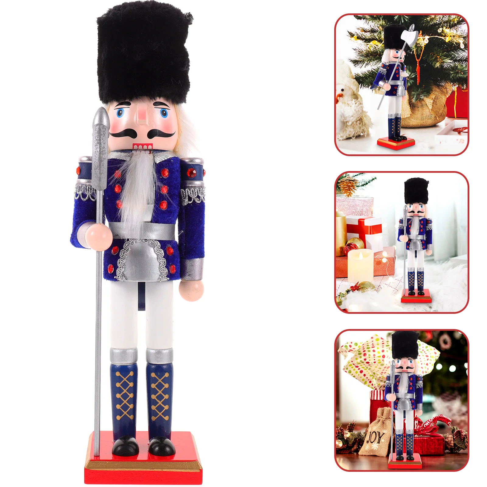 Nutcracker Xmas Nutcrackers Decorations Dining Table Ornament Christmas Desktop Wooden Decorating