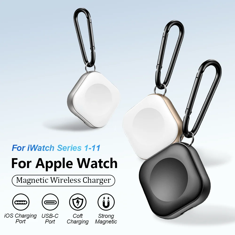 

Magnetic Wireless Fast Charger For Apple Watch 10 9 8 7 6 5 4 3 SE Ultra Series USB Type C IOS Two Interface iWatch Charger Dock
