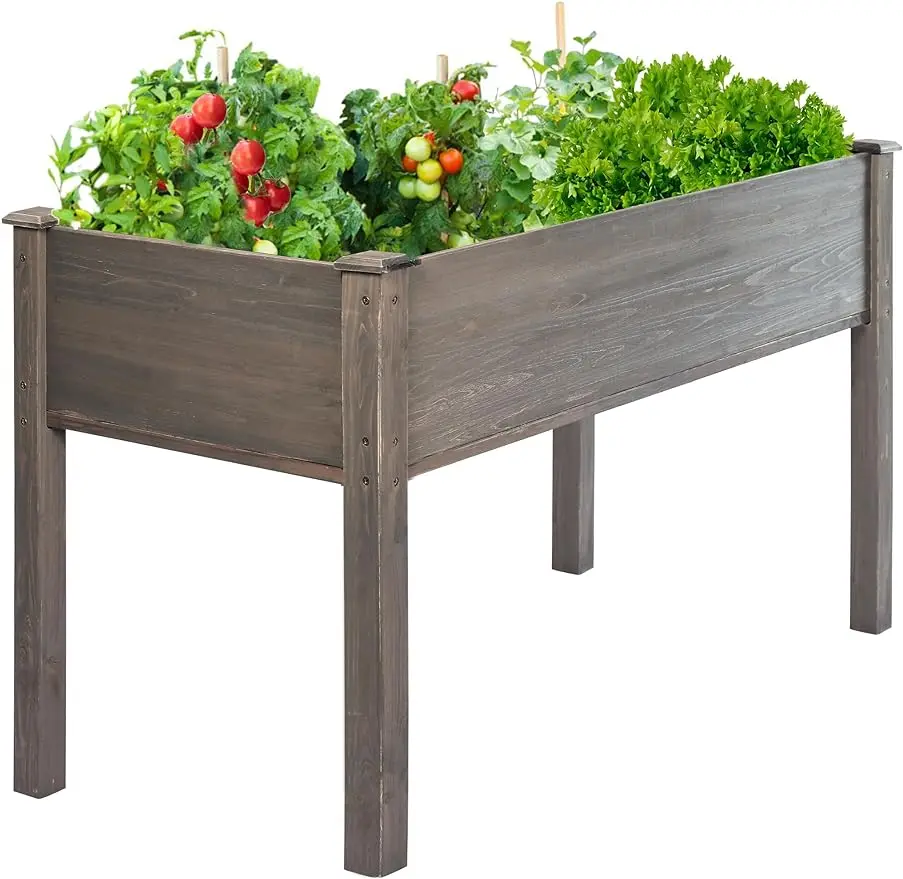 Raised Garden Bed with Legs, Wooden Planter Box, Suitable for Garden Deck, Growing Vegetables Flowers Plants, 40.5x20.5x30 Inch