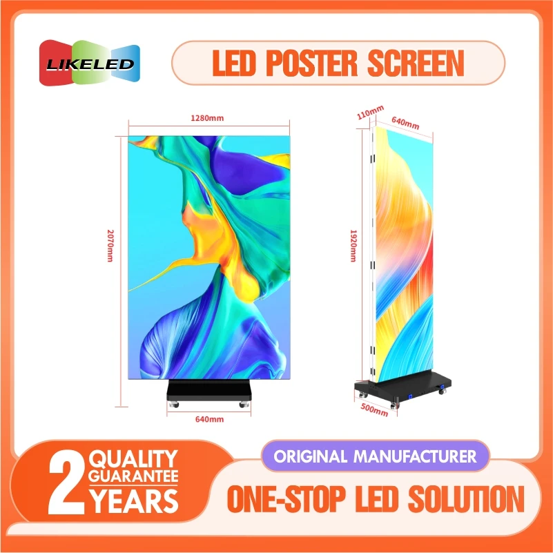 All-in-One Portable P2.5 Tri-fold LED Display Stand for Exhibitions and Retail with Stylish LED Poster Screen
