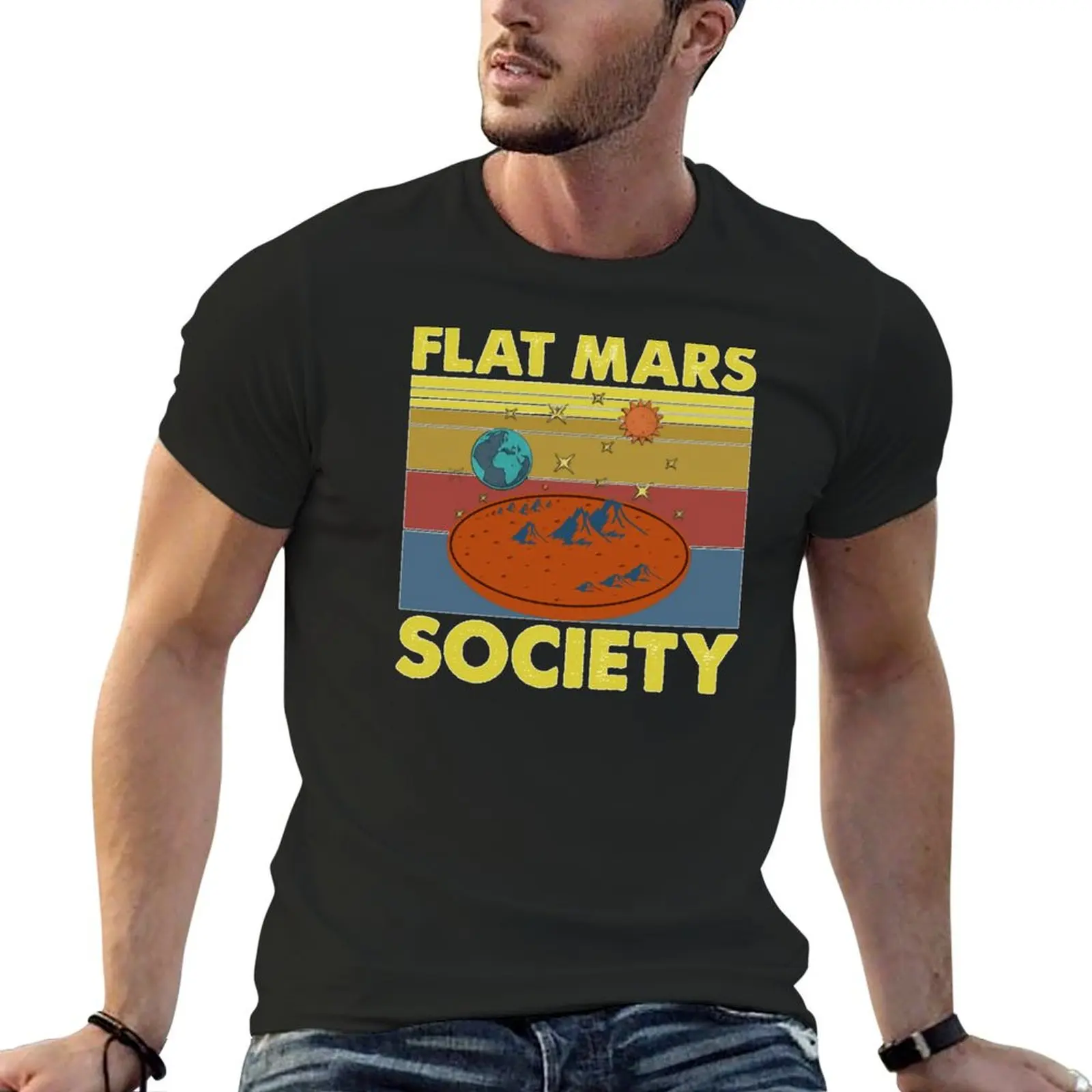 Flat Mars Society 2021 Vintage Retro 1 T-Shirt basketball graphic tees customs shirts men graphic